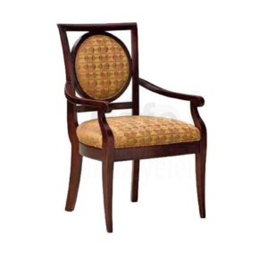 Bej Kumaş Döşemeli Klasik Kollu Sandalye