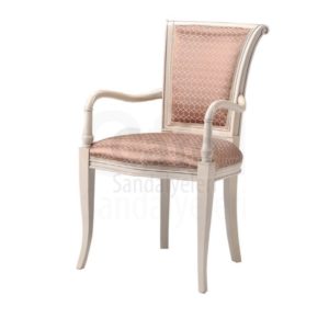 Beyaz Boyalı Klasik Kollu Sandalye