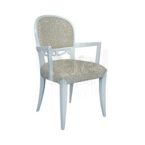 Beyaz Lake Boyalı Kollu Lobi Sandalyesi