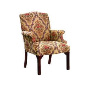Çiçek Desenli Klasik Kollu Salon Sandalyesi