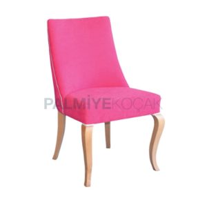 Fuşya Kumaş Döşemeli Ahşap Modern Sandalye