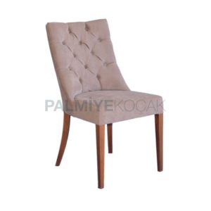 Kumaş Döşemeli Kapitoneli Ahşap Modern Sandalye