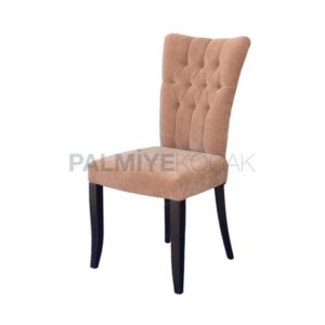 Bej Kumaş Döşemeli Kapitoneli Modern Sandalye