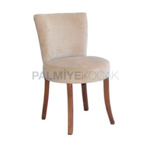 Bej Kumaş Döşemeli Yuvarlak Sandalye