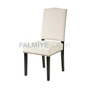 Beyaz Deri Döşemeli Modern Salon Sandalyesi