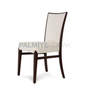 Beyaz Döşemeli Kayın Ahşaplı Modern Sandalye