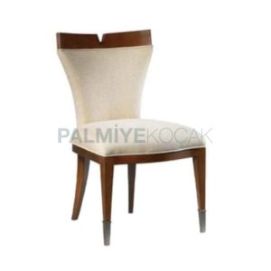Bej Kumaş Döşemeli Ahşap Modern Sandalye