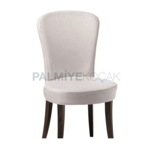 Beyaz Kumaş Döşemeli Yuvarlak Modern Sandalye