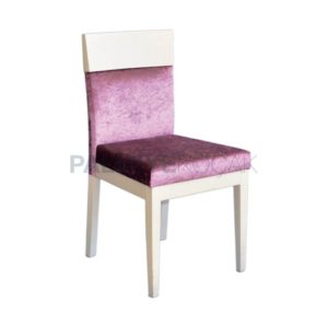 Beyaz Lake Boyalı Fusia Kumaş Döşemeli Modern Sandalye