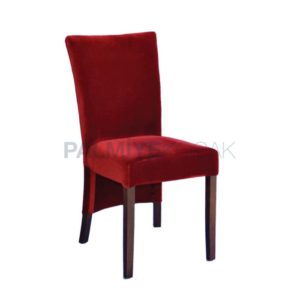 Bordo Kumaşlı Ahşap Restoran Sandalyesi