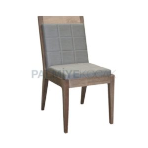 Gri Deri Döşemeli Modern Sandalye